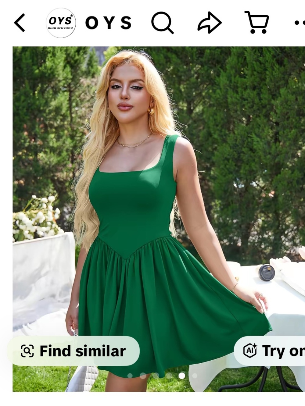 NWT Size XL (16-18) OYS Viral Flowy A-Line Sleeveless Mini Dress in Green